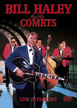 Bill Haley and His Comets 穿著紅色外套和藍色西裝現場表演音樂會。