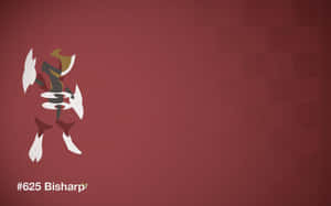 Bisharp寶可夢圖標，在栗色背景上帶有白金色和深紅色點綴。 — 界王拳 壁紙