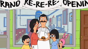Bob Belcher 同佢嘅家人慶祝佢哋餐廳嘅盛大重重重開業。