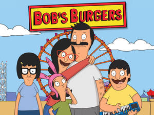 阿Bob's Burgers一家喺嘉年華，後面有個摩天輪。