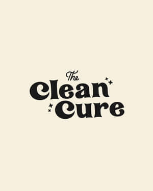 The Clean Cure 標誌以粗體復古字體呈現，米色背景上帶有星星裝飾 — 極簡美學 壁紙