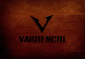 黑色 V 標誌和 VARDENCHI 文字在紋理棕色皮革背景上。 — 昏暗 壁紙
