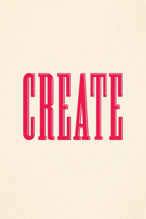 奶油色紋理背景上的紅色 CREATE 文字