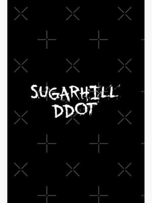 黑色背景，白色文字 sugarhill ddot 和十字加號網格圖案。 — HMD Terra M 壁紙