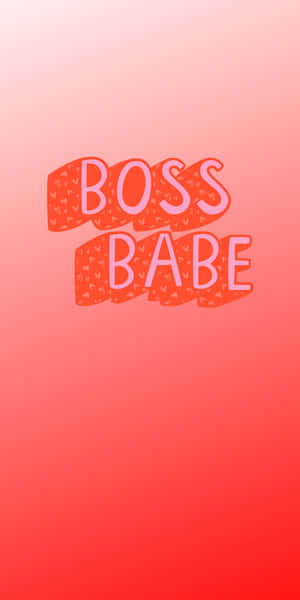Boss babe 勵志文字圖形，背景為粉紅和橙色漸變
