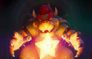 Bowser 用威脅嘅表情揸住一粒發光嘅星星。 — MacBook Pro 16 壁紙
