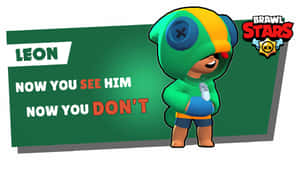 Leon 來自 Brawl Stars 角色，文字：現在你見到他，現在你見不到