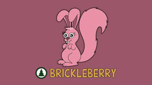 粉紅色卡通松鼠標誌，帶有「BRICKLEBERRY」文字和樹木圖標。
