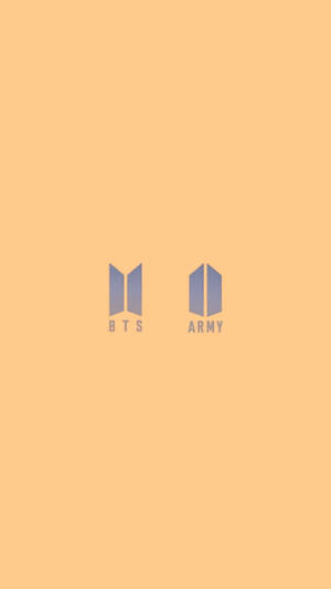 BTS 和 ARMY 標誌在蜜桃色背景上 — BTS標誌 壁紙