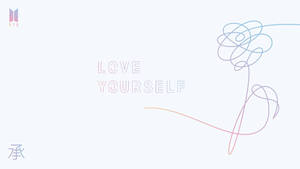 BTS Love Yourself 專輯封面，帶有粉彩線條藝術和韓文字元。
