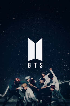 BTS 成員在星空下擺姿勢，標誌置中。 — BTS標誌 壁紙