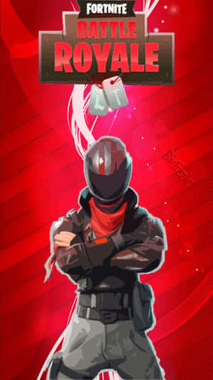 戴著頭盔和紅色圍巾的 Fortnite Battle Royale 角色自信地站立。