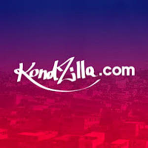 KondZilla.com標誌位於風格化的城市天際線之上，背景為紫色和粉色的漸變天空。