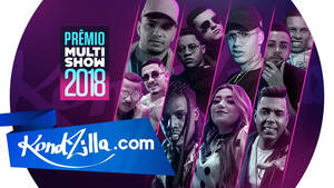來自Prêmio Multishow 2018活動的名人肖像，帶有KendZilla.com品牌標識。