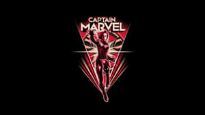 Captain Marvel 在黑色背景上的紅色和黑色標誌中 — 漫威超級英雄 壁紙