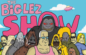 《The Big Lez Show》嘅卡通角色，天空有UFO。 — Steam Deck OLED 壁紙