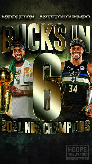 密爾沃基公鹿球員以獎盃慶祝2021年NBA冠軍勝利。 — 健身房 壁紙