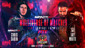 摔角手 Chris Sabin 和 Jay White 在 Impact Wrestling 的 Multiverse of Matches 賽事宣傳海報中。 — 摔角 GIF 壁紙