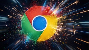 Google Chrome 標誌爆發煙火和閃爍