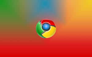 Chrome 瀏覽器標誌在彩色漸變背景上