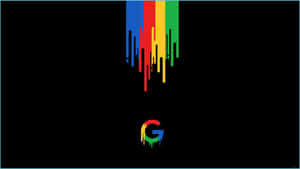 彩虹油漆滴落在黑色背景上，帶有滴落的Google G標誌。