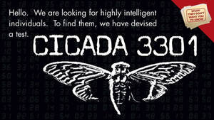 Cicada 3301 謎題海報，帶有數位數字背景和寫著他們不想讓你知道的事情的便條。