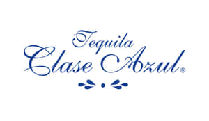 Tequila Clase Azul 品牌標誌，藍色草書字體帶裝飾元素。