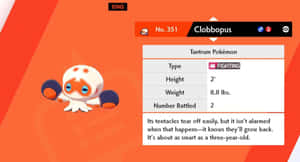 Clobbopus 寶可夢狀態卡，附角色插圖 — 可愛寵物小精靈 壁紙