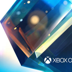 閃亮藍色幾何棱鏡折射光線，Xbox標誌可見。