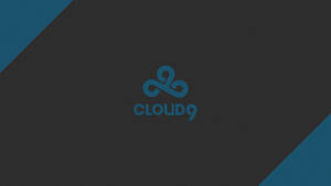 深灰色背景上的 Cloud9 標誌，帶有對角青綠色裝飾。 — 深藍色 壁紙