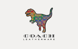 Coach Leatherware 品牌的色彩繽紛圖案恐龍標誌。