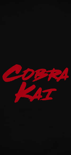 黑色紋理背景上的紅色「Cobra Kai」標誌