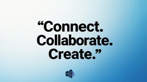 勵志名言文字 Connect Collaborate Create 在漸變背景上