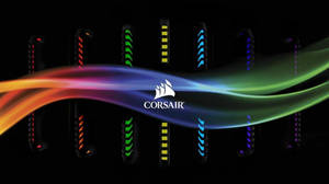 遊戲電腦 RGB 風扇，帶有彩色光流和 Corsair 標誌。