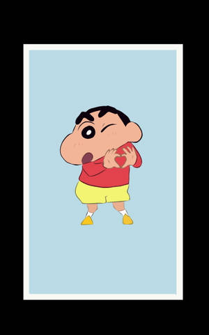 Crayon Shin-chan 眨眼並用手做出心形。 — Redmi K Pad 壁紙