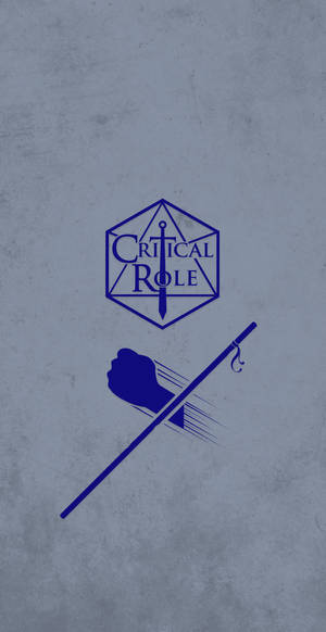 Critical Role標誌，劍和拳頭握杖，灰色背景