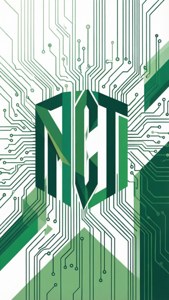 在數碼設計中，綠色NCT標誌被電路板圖案環繞。