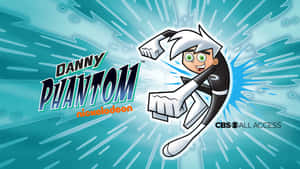 Danny Phantom 卡通角色以鬼魂形態揮拳，帶有能量條紋。 — 微笑 壁紙
