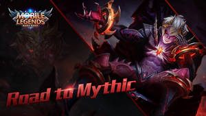 來自《Mobile Legends》遊戲的神話戰士角色，擁有發光的紅色眼睛和盔甲。