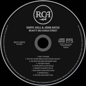 Daryl Hall & John Oates專輯《Beauty on a Back Street》的RCA唱片標籤，附曲目列表。