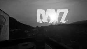一名士兵在日落時俯瞰廢墟城鎮，背後「DAYZ」字樣閃耀。 — Dayz GIF 壁紙