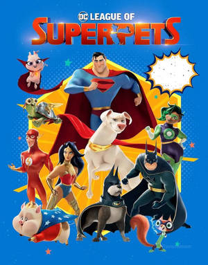 DC League of Super Pets 動畫電影海報，包含超級寵物英雄和人類。