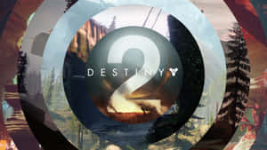 圓形框架中帶有科幻風景的 Destiny 2 遊戲標誌
