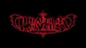 黑色背景上紅色發光文字的 Diabolik Lovers 動畫標誌。 — 紅色美學 壁紙