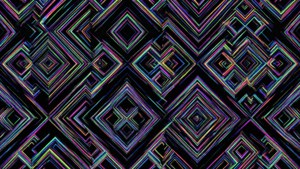 黑色背景上發光的霓虹鑽石圖案