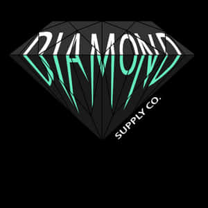 黑色鑽石標誌，帶有白色和青綠色的文字，顯示 diamond supply co