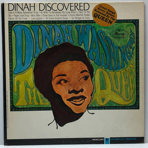 Dinah Washington 的《The Queen》專輯封面，採用大膽多彩的字體和風格化肖像。 — 音樂 GIF 壁紙