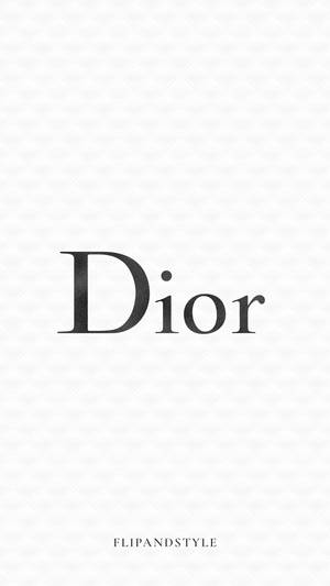 Dior 標誌以黑色襯線字體顯示在紋理白色背景上。