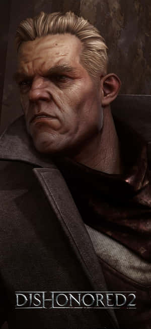 來自《Dishonored 2》中一個身穿深色外套、金髮的嚴肅男人。
