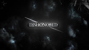 遊戲標題 Dishonored，帶有黑暗煙霧背景和漂浮碎片。 — 火影忍者海報 壁紙